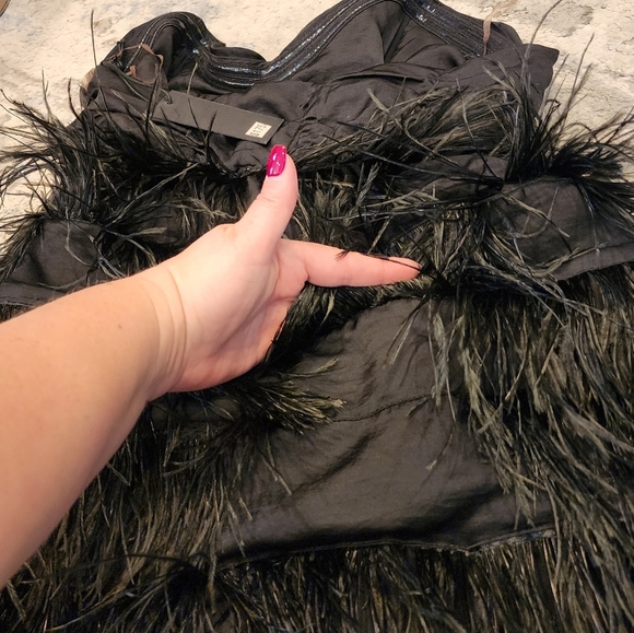 Line & Dot Ostrid Feather Black Ruched Sleeveless Mini Dress Small NWT (FLAW) - Picture 11 of 17